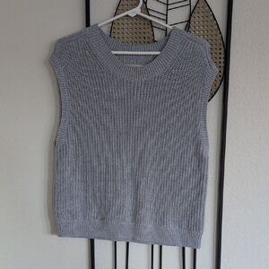 Abercrombie & Fitch Light Gray Crew Neck Shell Sweater sz M